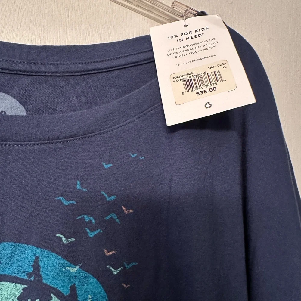 NEW-Life Is Good Navy Graphic Tee - Picture 4 of 5